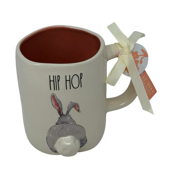 Rae Dunn Easter 2025 Hip Hop Bunny Tail White Pink Ceramic Mug Farmhouse Rustic - Picture 10 of 10